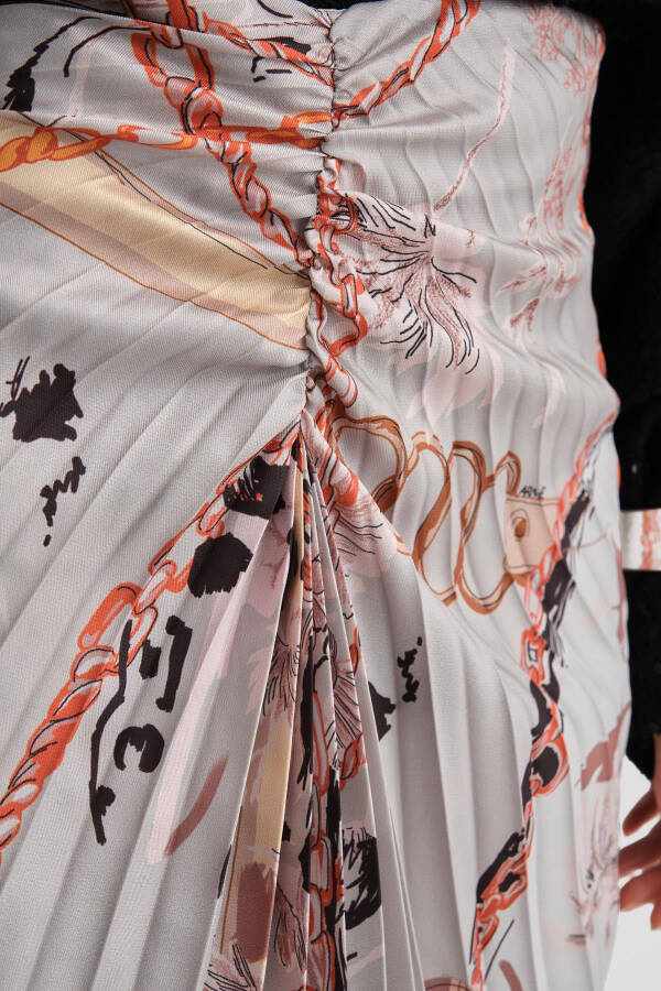 Юбка Armine с вертикальными складками и узором 24K1711 Ореховый - 6