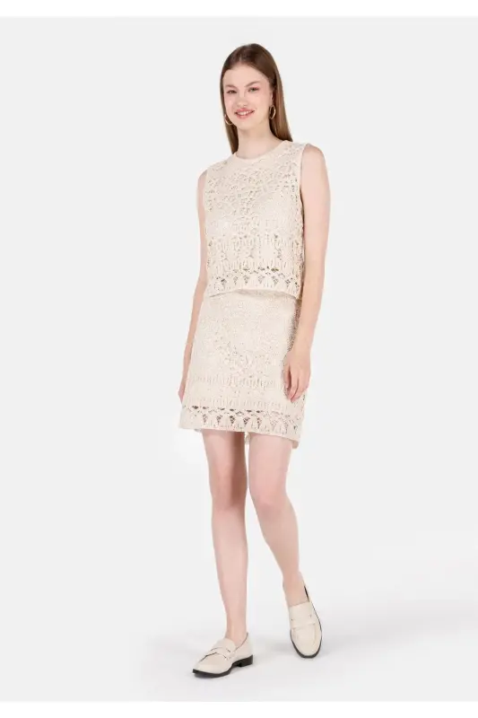 Юбка для женщин цвета экрю - 3