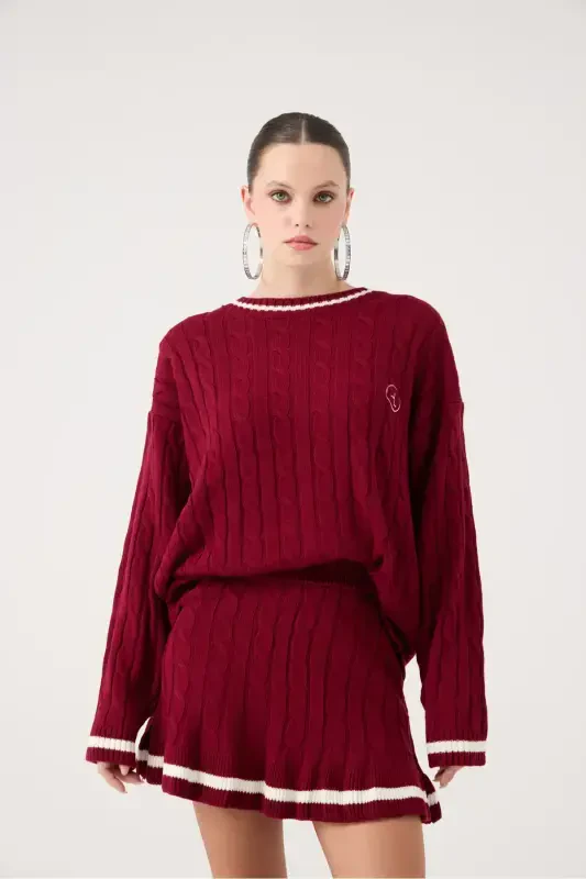 Юбка Harold мини трикотажная с узором в рубчик и эластичной талией - 1