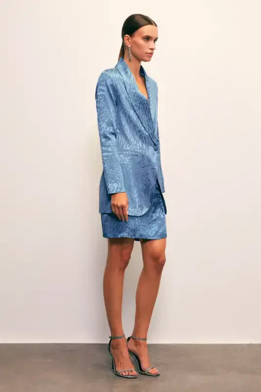 Юбка-колокол с жаккардовым узором - ИНДИГО - SATEEN