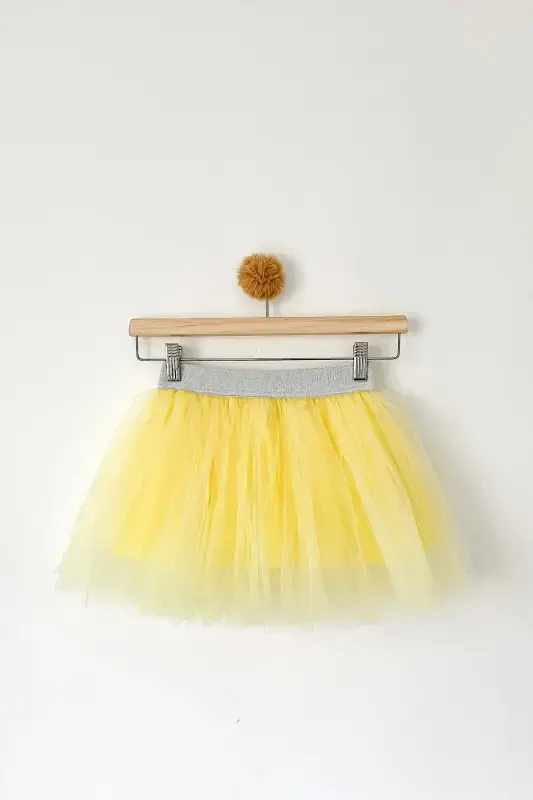 Юбка-пачка пышная для девочки с подкладкой, юбка-пачка на день рождения 23 апреля - Желтый - COOLMINIES