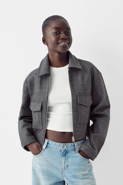 Юмшоқ кроп курткалари - BERSHKA