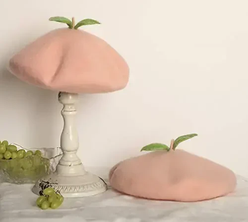 Yuri Japan Fruits Orange Peach Beret Cute Lolita Girl Hat Painter Cap Accessories for Women Gift - 4