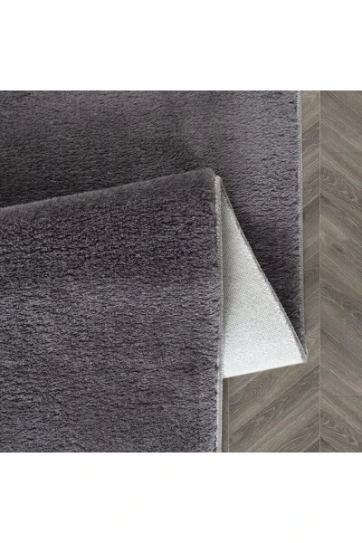 Ювиладиган, sirpanmaydigan taglikli plyushli hammom gilamchasi uchlik to'plam Antrasit Mt - Modazone (1)
