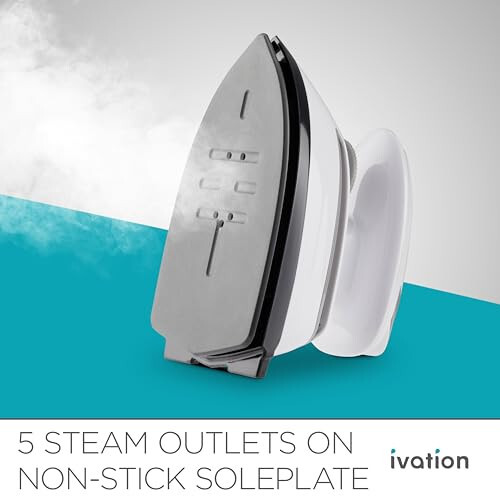 Ivation Travel Steam Iron | Mini Dual Voltage Dry Iron & Clothes Steamer with Nonstick Soleplate, Temperature Control & Indicator Light | Heats in Seconds, Small & Compact, ETL Certified, 1.3 Lbs. - 5