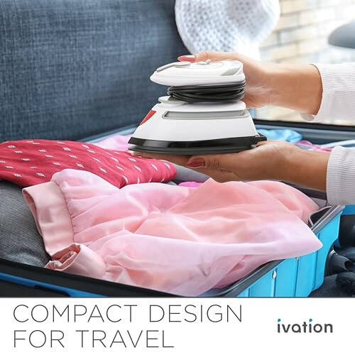 Ivation Travel Steam Iron | Mini Dual Voltage Dry Iron & Clothes Steamer with Nonstick Soleplate, Temperature Control & Indicator Light | Heats in Seconds, Small & Compact, ETL Certified, 1.3 Lbs. - 6