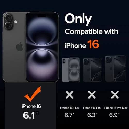 ivoler Magnetic Case for iPhone 16 6.1'' [Compatible with Magsafe] [15 FT Military Grade Protection] Magnetic Charger Case Bumper for 16, Frosted Translucent Back Phone Cover- Matte Black - 2