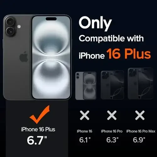 ivoler Magnetic Case for iPhone 16 Plus 6.7'' [Compatible with Magsafe] [15 FT Military Grade Protection] Magnetic Charger Case Bumper for 16 Plus, Frosted Translucent Back Phone Cover- Matte Black - IVOLER (1)