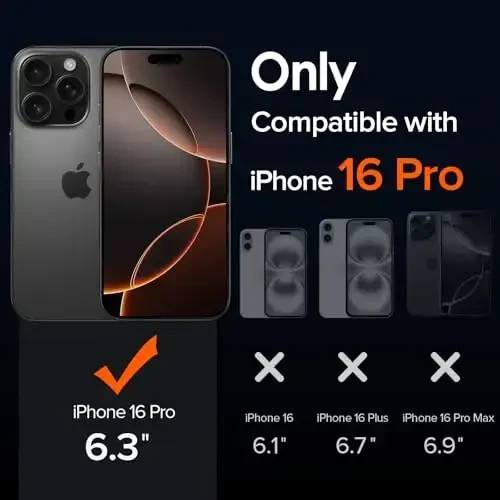 ivoler Magnetic Case for iPhone 16 Pro 6.3'' [Magsafe bilan mos] [15 FT Harbiy Standart Himoya] 16 Pro uchun Magnit Zaryadlovchi G'ilof Bumper, Muzlatilgan Yarim Shaffof Orqa Telefon Qopqog'i - Mat Qora - 2