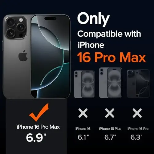 ivoler Magnetic Case for iPhone 16 Pro Max 6.9'' [Magsafe bilan mos] [15FT harbiy darajadagi himoya] 16ProMax uchun magnit zaryadlovchi g'ilofi, muzlatilgan yarim shaffof orqa telefon qopqog'i - mat qora - 2