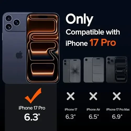 ivoler Magnetic Case for iPhone 17 Pro 6.3'' [Compatible with Magsafe] [15 FT Military Grade Protection] Magnetic Charger Case Bumper for, Frosted Translucent Back for 17 Pro Cover- Black - 2