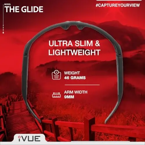 iVue Glide 1080P HD Camera Glasses Video Recording Sport Sunglasses DVR Eyewear, 30fps, 64GB Memory - 3