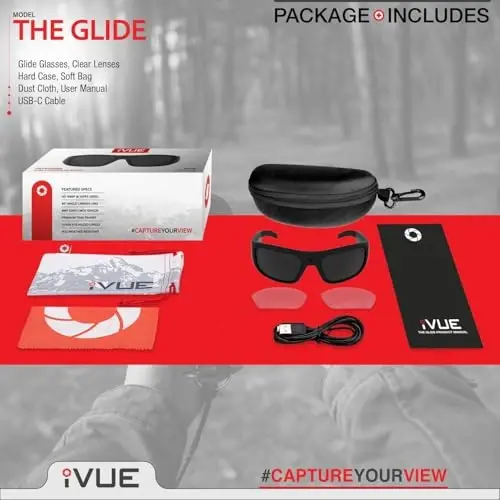 iVue Glide 1080P HD Camera Glasses Video Recording Sport Sunglasses DVR Eyewear, 30fps, 64GB Memory - 7