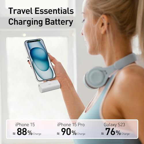 iWALK Портативное зарядное устройство iPhone 15: USB-C маленький Power Bank 20W 4500mAh Быстрая зарядка аккумуляторный блок, совместимый с iPhone 15,15 Plus,15 Pro,15 Pro Max, Samsung S24,23, Google Pixel, Moto, Android Phone - 4