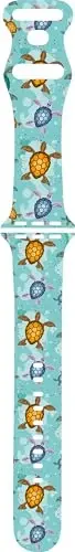 Sport Watch Band Compatible with iWatch Band 38mm 40mm 41mm Women, Soft Silicone Floral Print Sport Strap Replacement Wristbands for iWatch Series Ultra 9 8 7 6 5 4 3 2 1 SE - 6