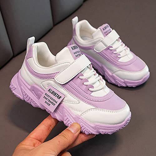 IWIHMIV Koşu Ayakkabıları Çocuk Erkek Kız Tenis Ayakkabıları Spor Sneaker Nefes Alabilen Bağcıklı Kaymaz Bebek Erkek Sneaker - 4