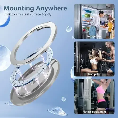 IYTRRYH for iPhone 14 Case Magnetic Compatible with MagSafe Wireless Charging,with 2 Screen Protector,for 14 Case Built-in 360°Kickstand Ring,Military Grade Drop Heavy Duty Protection Shockproof Clear - 3