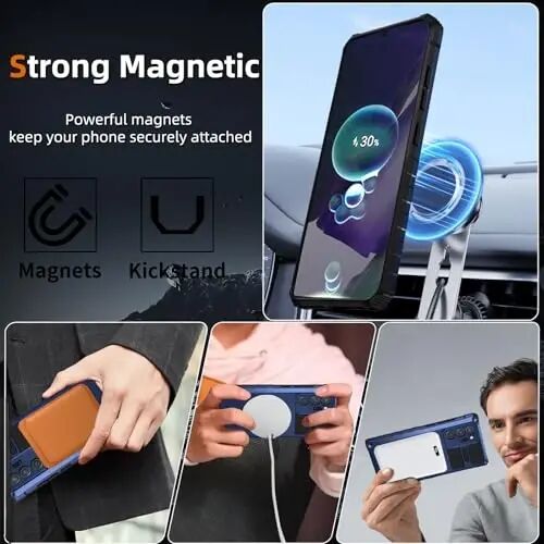 IYTRRYH Magnetic Case for Samsung Galaxy Note 20 Ultra, with Ring Kickstand | for Note 20 Ultra Phone Case Compatible with MagSafe Wireless Charging,with 1 Screen Protector,Heavy Duty Protection ,Blue - IYTRRYH (1)