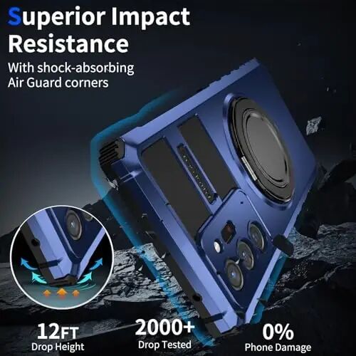 IYTRRYH Magnetic Case for Samsung Galaxy Note 20 Ultra, with Ring Kickstand | for Note 20 Ultra Phone Case Compatible with MagSafe Wireless Charging,with 1 Screen Protector,Heavy Duty Protection ,Blue - 6