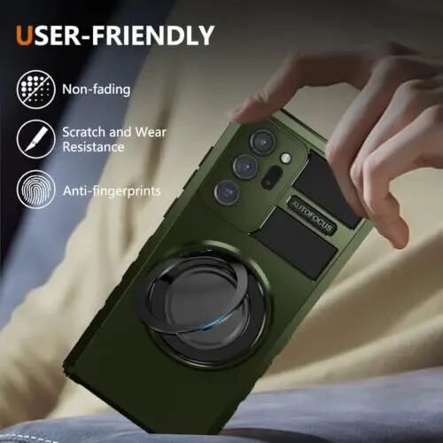 IYTRRYH Magnetic Case for Samsung Galaxy Note 20 Ultra, with Ring Kickstand | for Note 20 Ultra Phone Case Compatible with MagSafe Wireless Charging,with 1 Screen Protector,Heavy Duty Protection, Green - 6