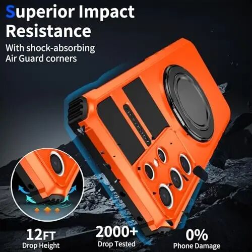 IYTRRYH Magnetic Stand Case for Samsung Galaxy S21 Ultra Wireless Charging | S21 Ultra Phone Case Compatible with MagSafe,with Screen Protector,with 360°Kickstand,Shockproof Heavy Duty Protection,Orange - 5