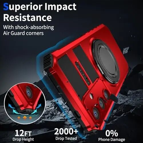 IYTRRYH Magnetic Stand Case for Samsung Galaxy S26 Compatible with MagSafe | S26 Phone Case Supports Wireless Charging,with Screen Protector,with 360° Ring Kickstand,Shockproof Heavy Duty Protection,Red - 6