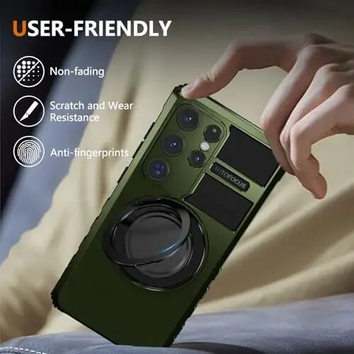 IYTRRYH Magnetic Stand Case for Samsung Galaxy S26 Ultra Wireless Charging | S26 Ultra Phone Case Compatible with MagSafe,with Screen Protector,with 360° Kickstand,Shockproof Heavy Duty Protection,Green - 5