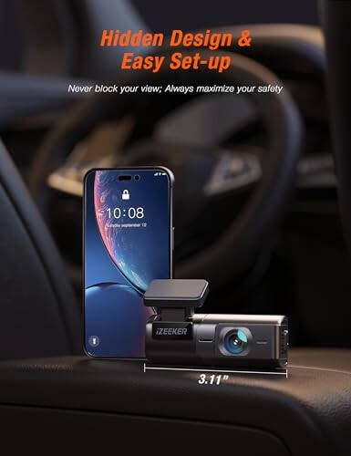 iZEEKER 2.5K Dash Cam WiFi Araç Kamerası, Mini Araç Kamerası 1440P Ön Kamera Uygulama ile, Ücretsiz 32GB Kart, Gece Görüşü, WDR, G-Sensör, Döngü Kaydı, 24 Saat Park Modu Desteği - 7