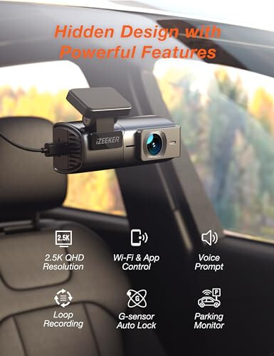 iZEEKER 2.5K Dash Cam WiFi Dash Camera for Cars, Mini Car Camera 1440P Front Dashcams with App, Free 32GB Card, Night Vision, WDR, G-Sensor, Loop Recording, 24H Parking Mode Supports - 2