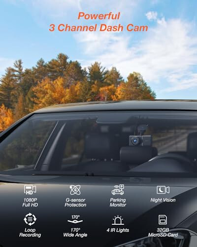 iZEEKER 3 Channel Dash Cam Front and Rear Inside, 2K Single, 1080P Triple Dash Camera for Cars with MicroSD Card, Infrared Night Vision for Taxi Driver, Accident Record, Loop Recording, Parking Mode - iZEEKER (1)