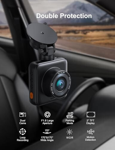 iZEEKER Ön ve Arka Dash Cam SD Kartlı, 1080P Tam HD Araç Kamerası Gizli Tasarımla, Kazaları Kaydeden Çift Dash Kamera, Park Sensörü, Gece Görüşü, WDR - 9