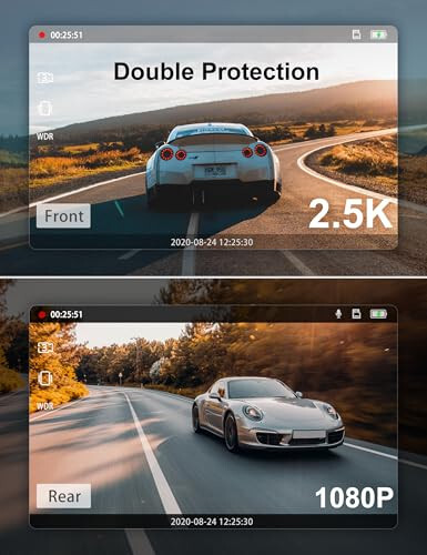 iZEEKER Ön ve Arka Dash Cam SD Kartlı, 1080P Tam HD Araç Kamerası Gizli Tasarımla, Kazaları Kaydeden Çift Dash Kamera, Park Sensörü, Gece Görüşü, WDR - 5