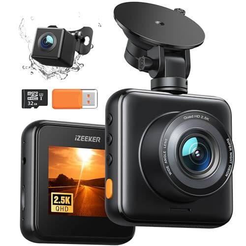 iZEEKER Ön ve Arka Dash Cam SD Kartlı, 1080P Tam HD Araç Kamerası Gizli Tasarımla, Kazaları Kaydeden Çift Dash Kamera, Park Sensörü, Gece Görüşü, WDR - 1