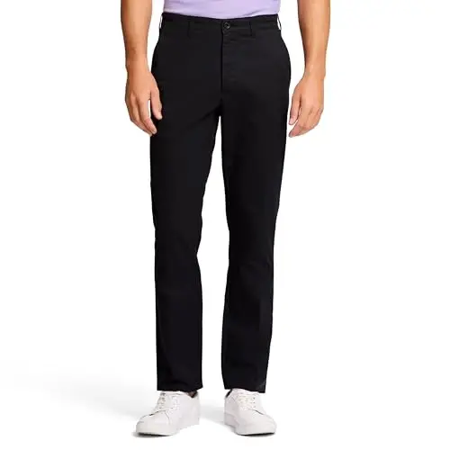 IZOD Men's Saltwater Stretch Flat-Front Chino Pants, Pale Khaki Slim, 32W x 34L - 1