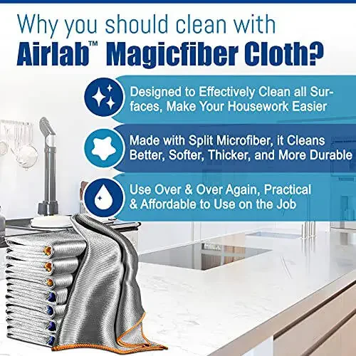 Airlab Streak Free Miracle Cleaning Cloth Easy Clean Pack of 8-12