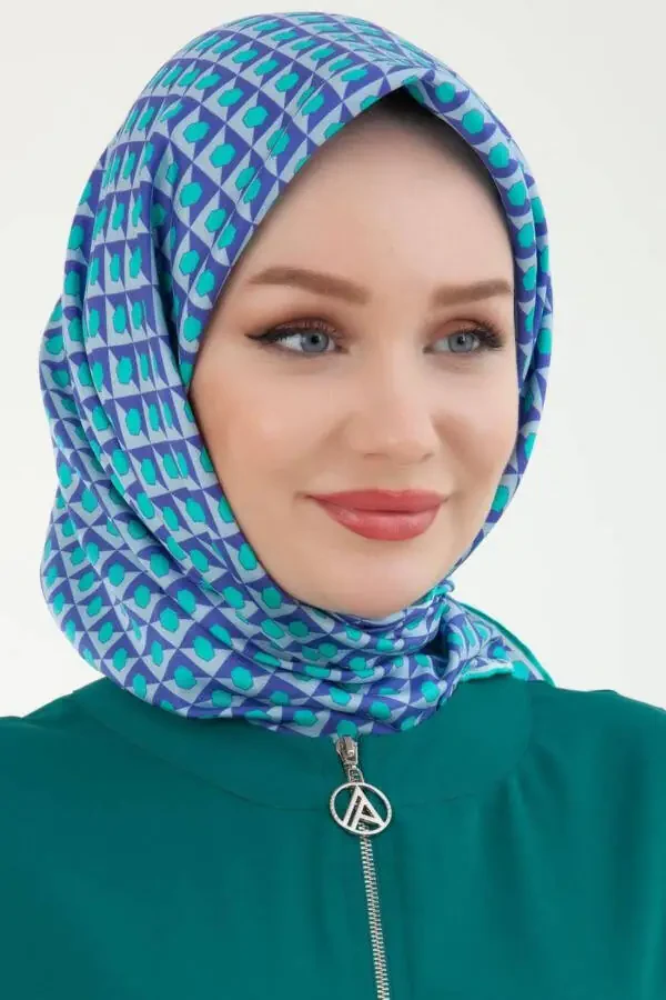 Изумрудное платье-туника женское с застежкой-молнией, накладными карманами и эластичными рукавами - 5