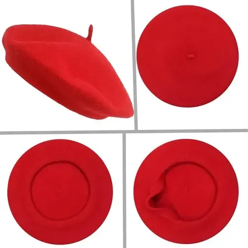 IZUS Ayollar Fransuz Beret Shlyapasi Qattiq Rassom Shlyapasi Jun Kattalar Beret Qishki Issiq Beanie Qalpog'i Moda Ayollar Erkaklar - 2