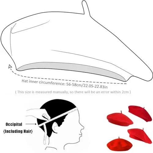 IZUS Ayollar Fransuz Beret Shlyapasi Qattiq Rassom Shlyapasi Jun Kattalar Beret Qishki Issiq Beanie Qalpog'i Moda Ayollar Erkaklar - 4