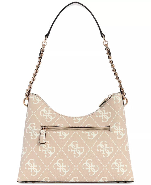 Izzy Small Top Zip Shoulder Bag Sand Logo - 2