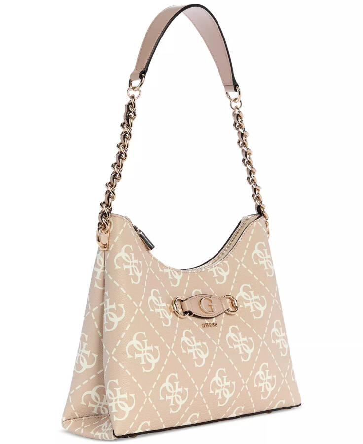 Izzy Small Top Zip Shoulder Bag Sand Logo - 4