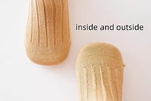 J Poqobog Baby Crew Socks,Grips Combed Cotton Socks Toddler Non-Skid for Girls,Boys Non Slip/Anti Skid 9-Pack - 6