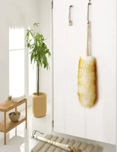 J&A Lambswool Dusters with Solid Wooden Handle, Flexible Head, Anti-Static, Comfortable Grips 17.8 inchs Long Feather Duster for Office, Home and Car etc. - 6