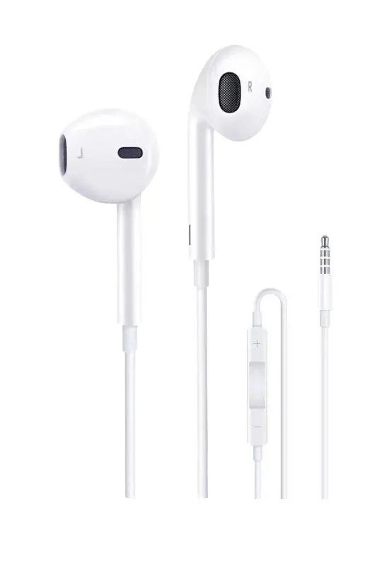Jack Girişli Beyaz Kablolu Kulaklık Ios Android Uyumlu 3.5 mm Kulaklık - FAVORS