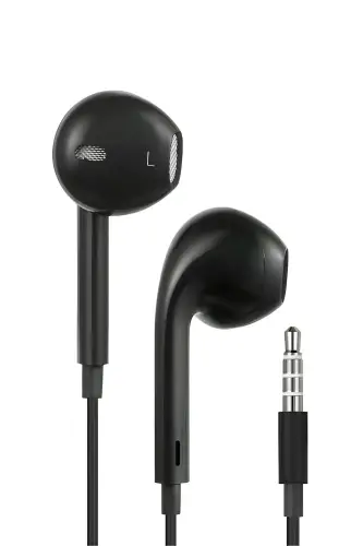 Jack Girişli Beyaz Kablolu Kulaklık Ios Android Uyumlu 3.5 mm Kulaklık Renkli-Siyah 