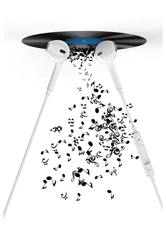 Jack Girişli Beyaz Kablolu Kulaklık Ios Android Uyumlu 3.5 mm Kulaklık Renkli-Siyah - 4