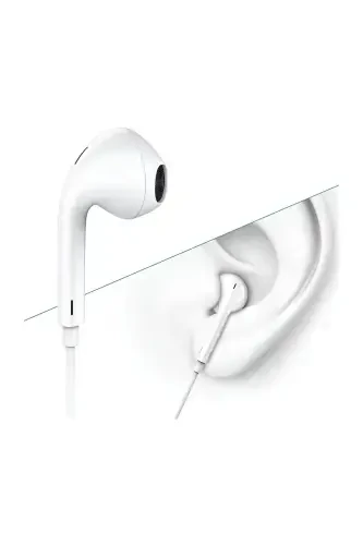 Jack Girişli Beyaz Kablolu Kulaklık Ios Android Uyumlu 3.5 mm Kulaklık Renkli-Siyah - FAVORS (1)