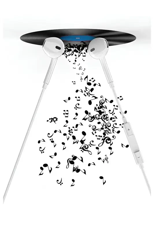 Jack Girişli Beyaz Kablolu Kulaklık Ios Android Uyumlu 3.5 mm Kulaklık Renkli-Siyah - 4