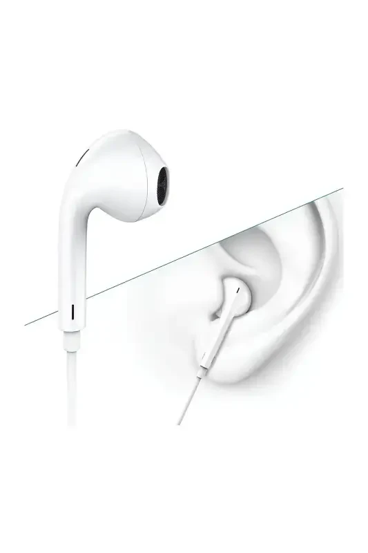 Jack Girişli Mavi Kablolu Kulaklık Ios Android Uyumlu 3.5 Mm Kulaklık-Mavi - 2