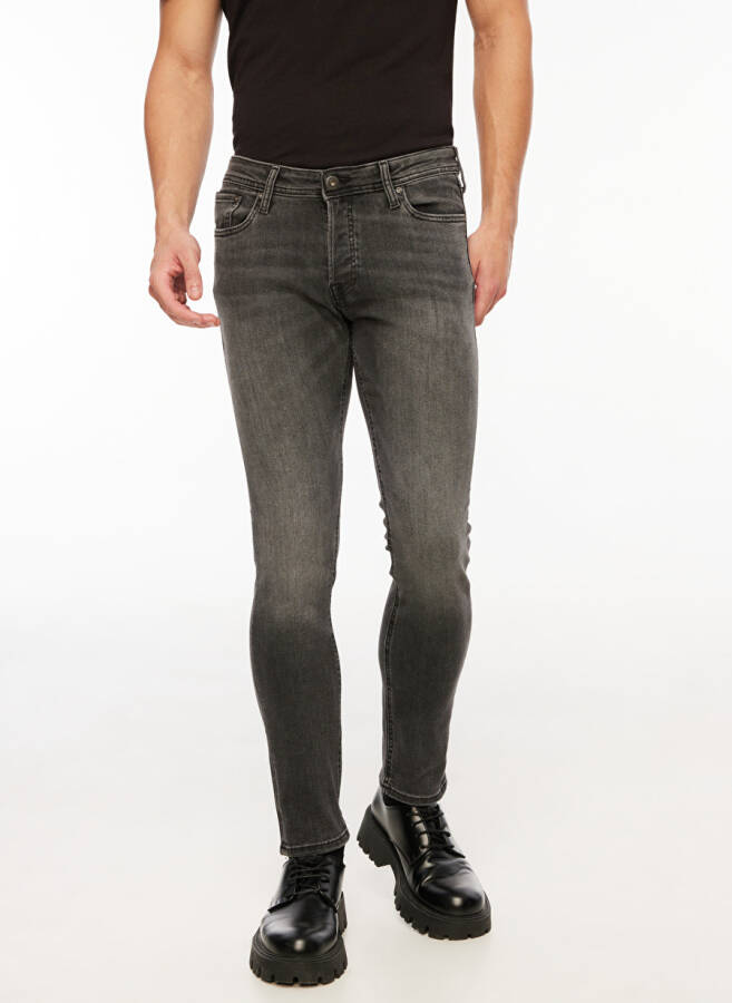 Jack & Jones 12159030_JJIGLENN Qora Erkaklar uchun past bel slim fit jinsi shimlar - 3