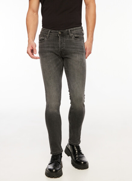 Jack & Jones 12159030_JJIGLENN Siyah Erkek Düşük Bel Slim Fit Denim Pantolon - 3